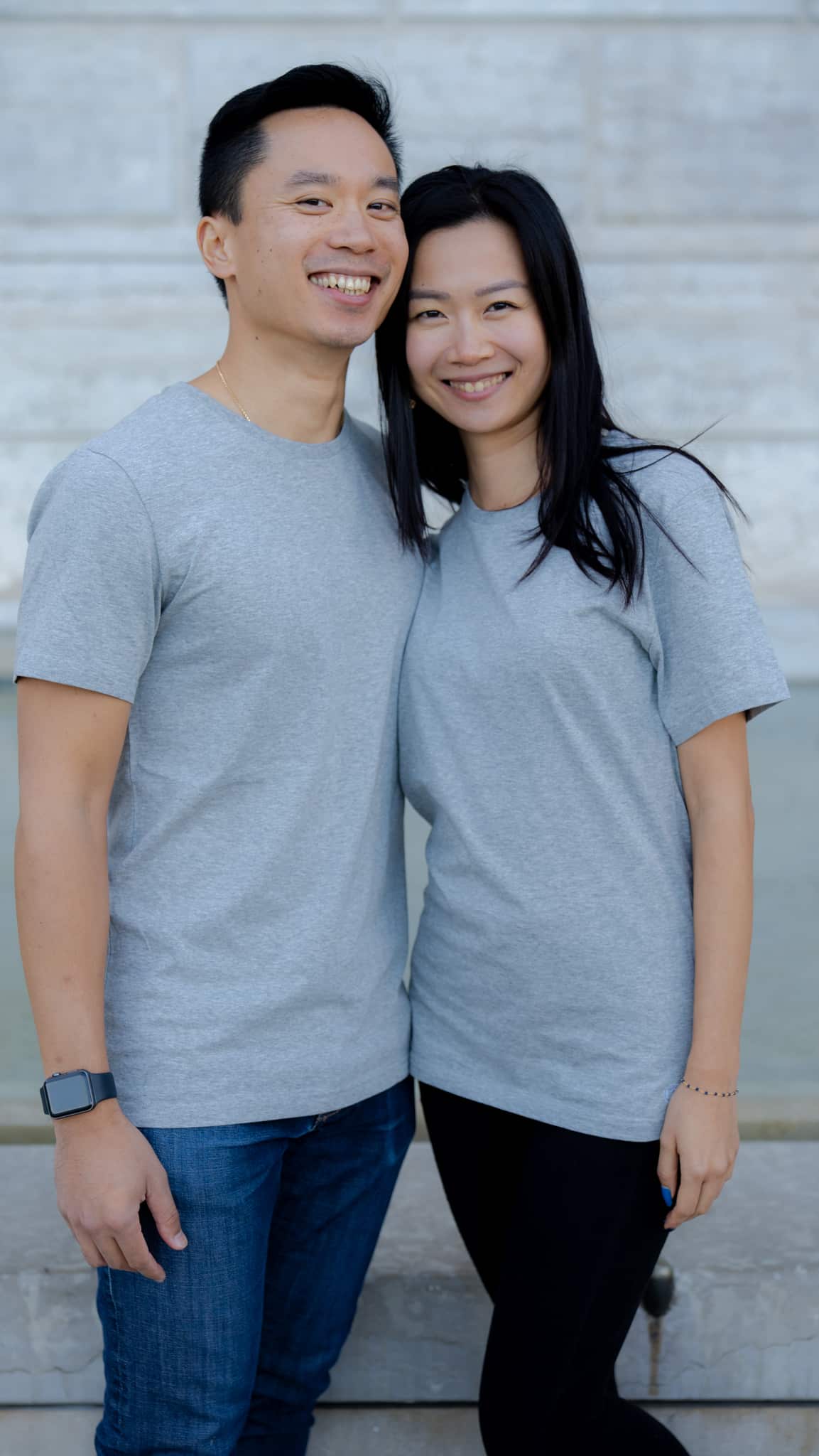 T-shirt mixte gris en coton bio