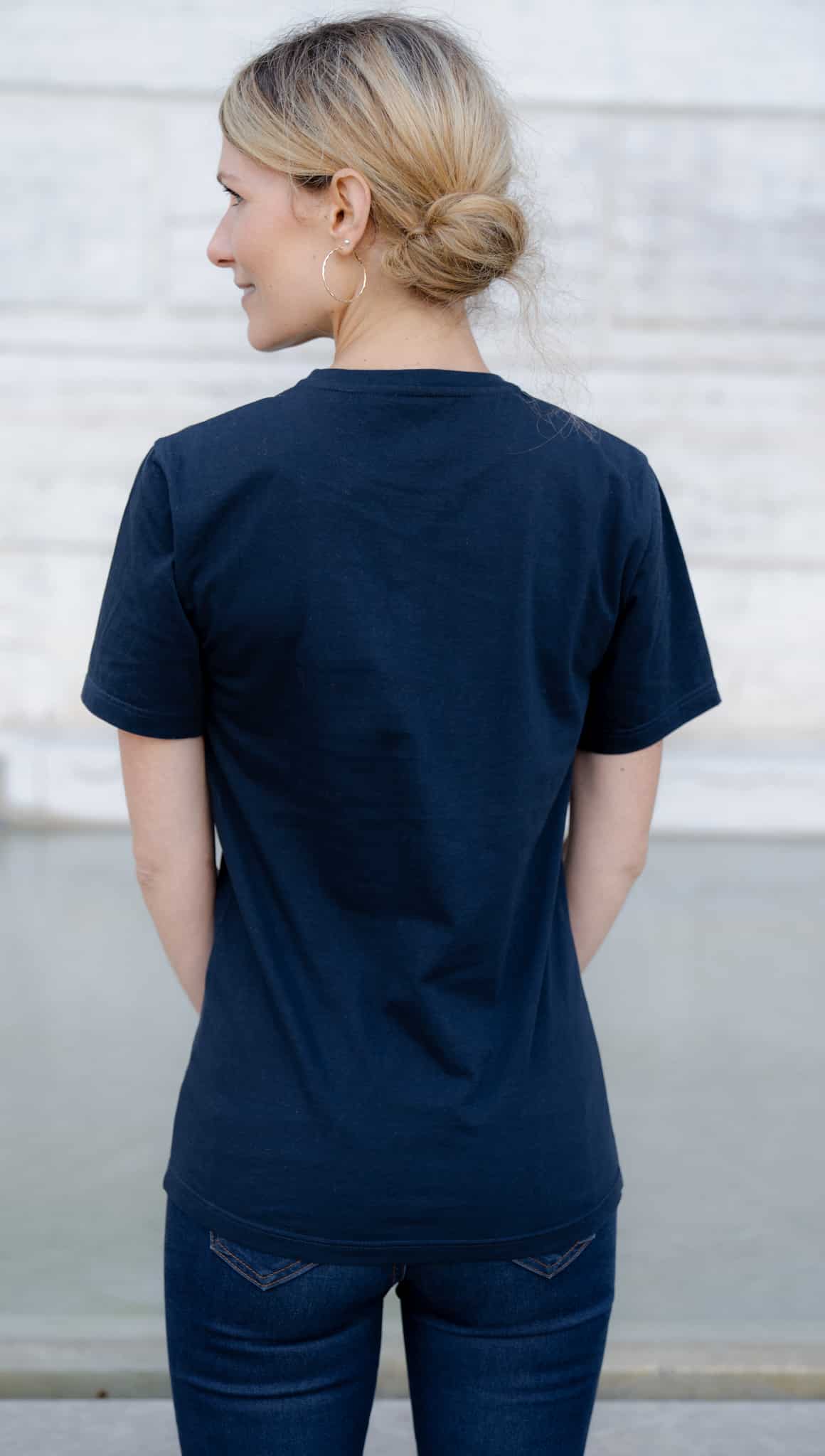 T-shirt mixte bleu en coton bio